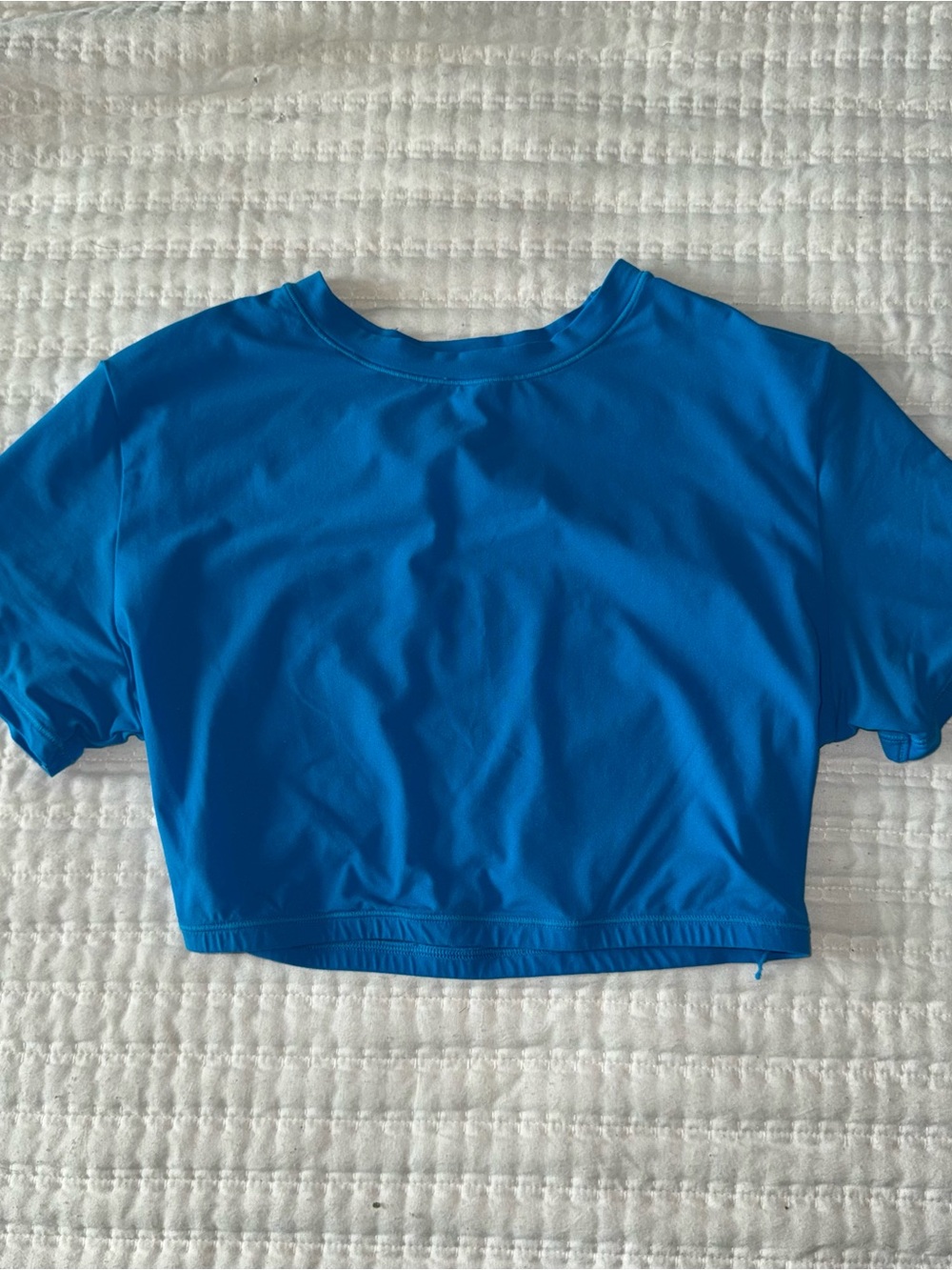 SKIMS Fits Everybody Cropped Electric Blue Stretch Tee